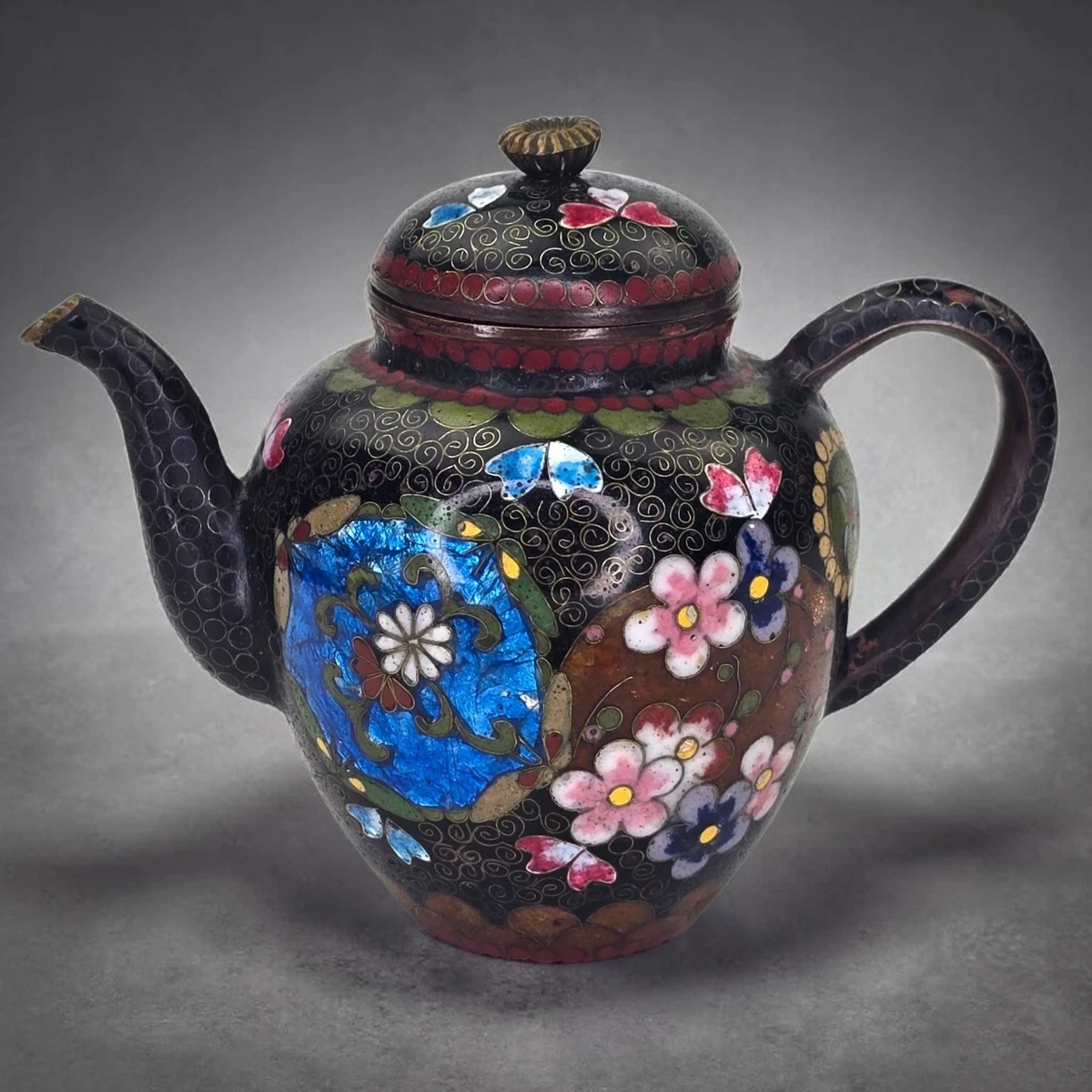 景泰蓝古董日本茶壶| eBay