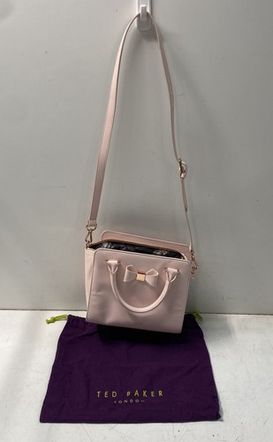 Ted Baker Pale Pink Bow Detail Satchel Crossbody Bag Rose Gold Hardware