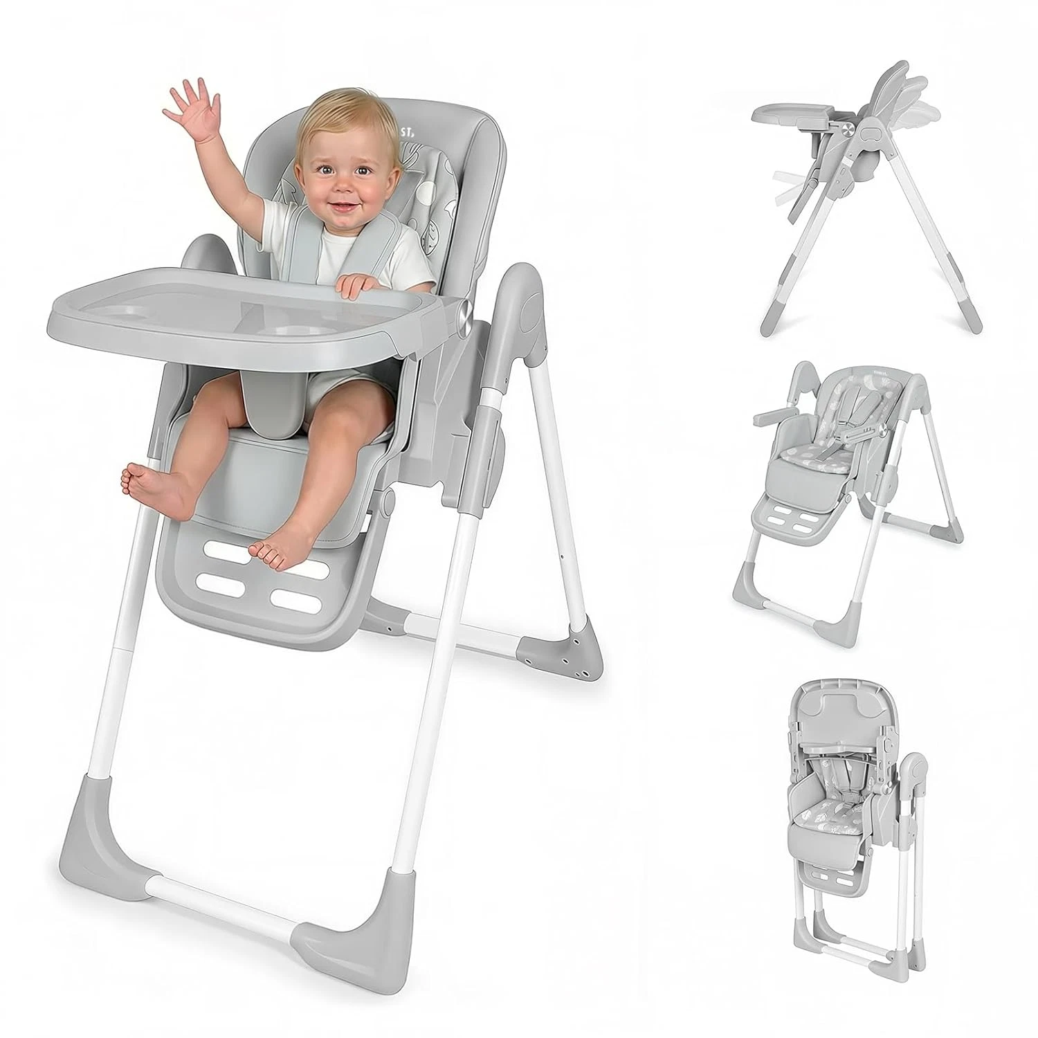 High Chair for Babies and Toddlers, Baby High Chair with Removable Tray, Adjusta