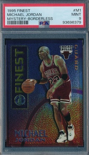 MICHAEL JORDAN 1995-96 TOPPS MYSTERY FINEST BORDERLESS PSA 9 CARD #M1!  TOUGH!