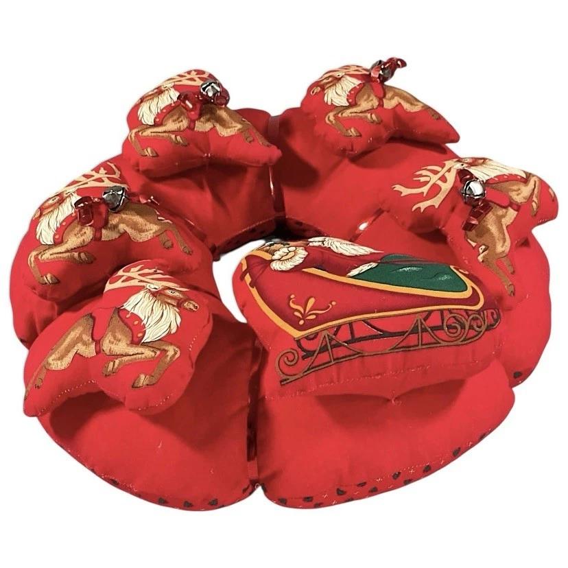 "Guirnalda de Navidad 17"" Rojo Relleno Papá Noel Reno Campana Decoración de Vacaciones Puerta De Colección" Foto 2 de 4