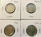 BUFFALO Indian Head Nickel lot (4) -- 1915, 1915-S, 1916 & 1916-S  Key Date