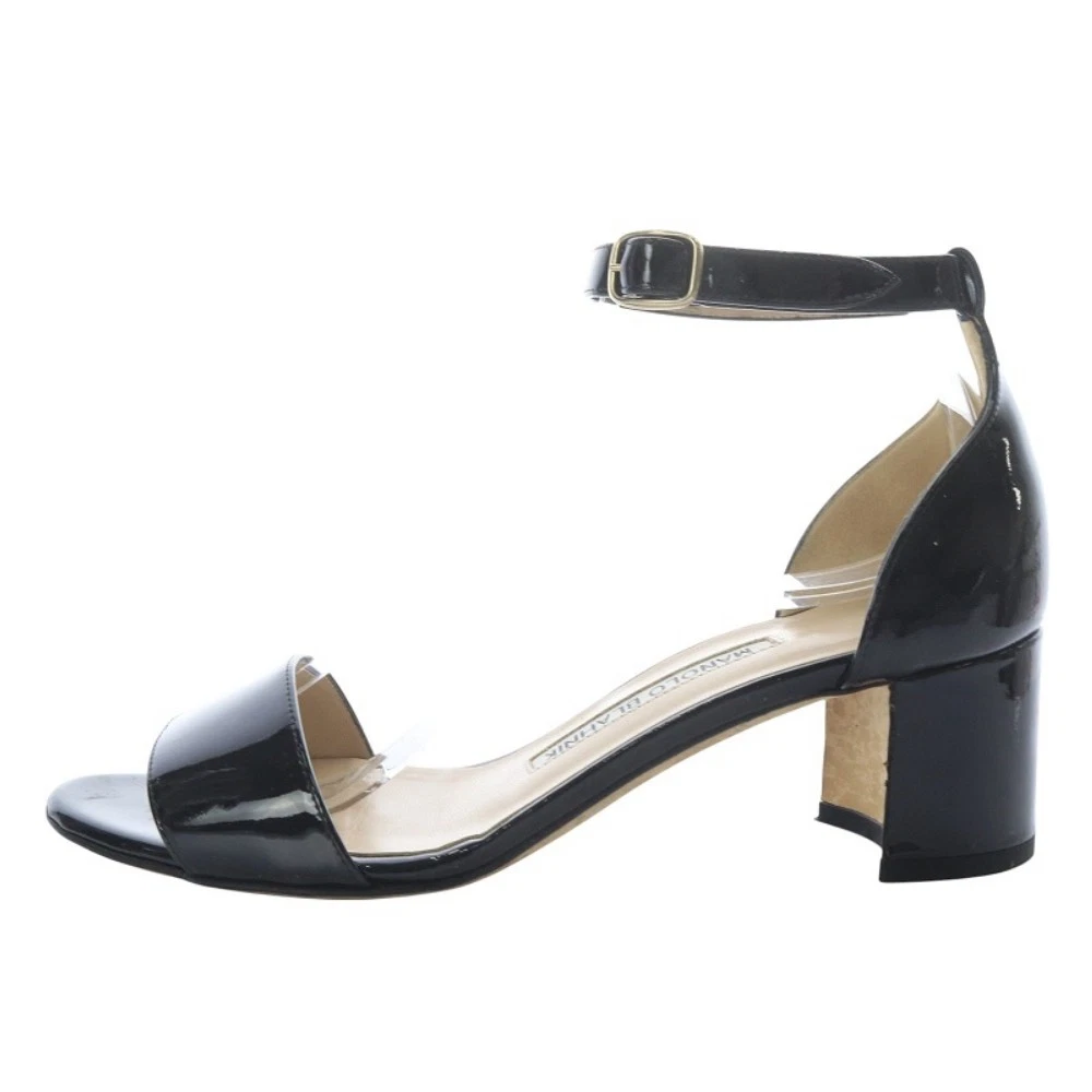 MBT Sandali donna Manolo Blahnik taglia 35 5 in pelle verniciata colore nero