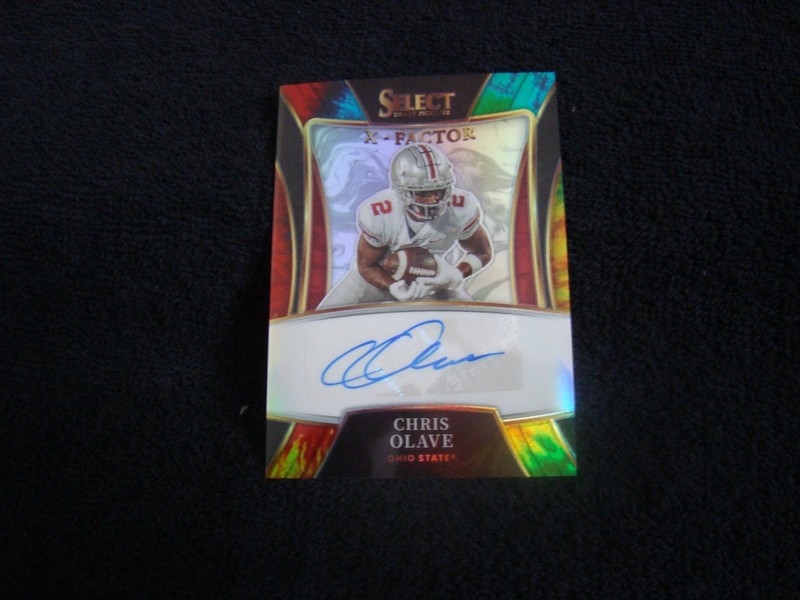 2022 PANINI SELECT /25  CHRIS OLAVE RC AUTO XFACTOR TIE-DYE  OHIO ST.
