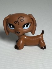 Little Pet Shop 640 Swirl Brown DACHSHUND w/Blue Diamond Eyes LPS