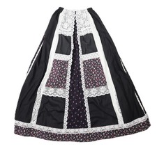 VTG 70s Carefree Fashions S M Cottage Core Prairie Lace Floral Long Maxi Skirt