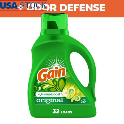 #ad Laundry Detergent Liquid Original Scent Odor Fighters 32 Loads Fresh Clean New $16.17