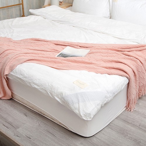 Large Soft Woven Cotton WaffleThrow Sofa Chair Bed Blanket With Tasseled Edging - Picture 45 of 46