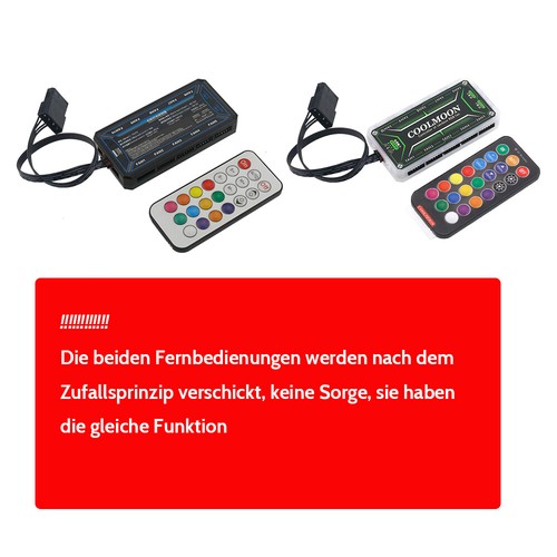 Controller RGB 12cm mit Kontroller Case Fan Set Gehäuse Lüfter Gehäuselüfter DE - Afbeelding 14 van 14