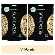 (2 pack) Wonderful Pistachios In Shell No Salt Pistachios, 16 Ounce Resealable