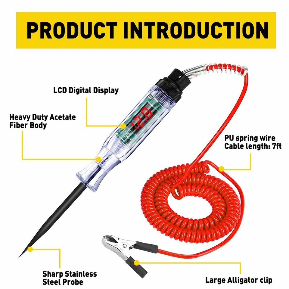 6V24V Digital Electric Voltage Circuit Tester Automotive Test Light