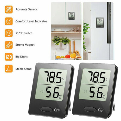 2x Digital Room Thermometer Indoor Hygrometer Temperature Humidity Meter Clocks