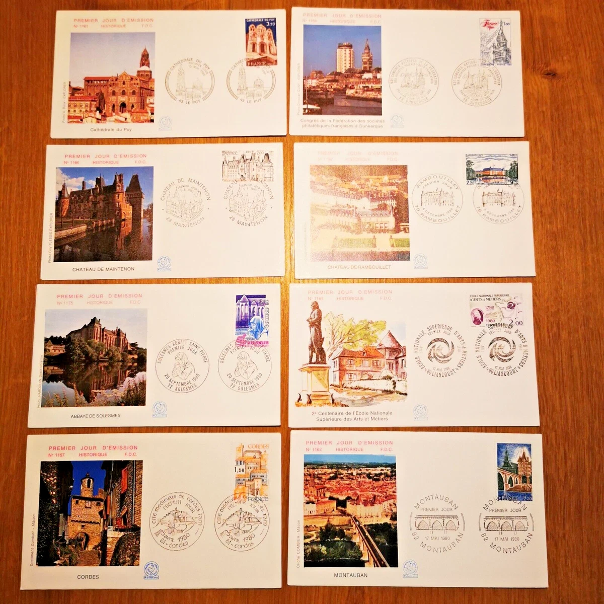 Lot De 4 Enveloppes Premier Jour P.A.C. France Année 1977 – Timbre Oblitéré FDC