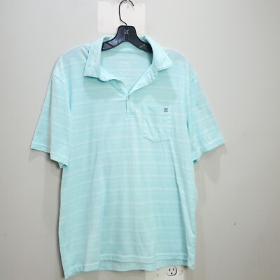 Huk Mens Medium Blue Performance Polo Shirt Golf Sports Outdoor Casual Polyester