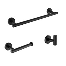 3-Pieces Bathroom Hardware Set in Matte Black