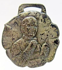 c. 1900 CLARKE'S PURE RYE Whiskey BOTTLE BY THE GOVERNMENT Peoria watch fob +