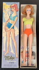 Vintage 1962 Barbie's Best Friend Midge Titan Mattel Swimsuit Doll #860 Japan