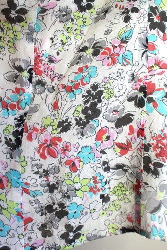 Vintage 60s Shirt Cherie Womens 1X Plus Silk Crepe Chiffon Floral Semi Sheer - Picture 6 of 7
