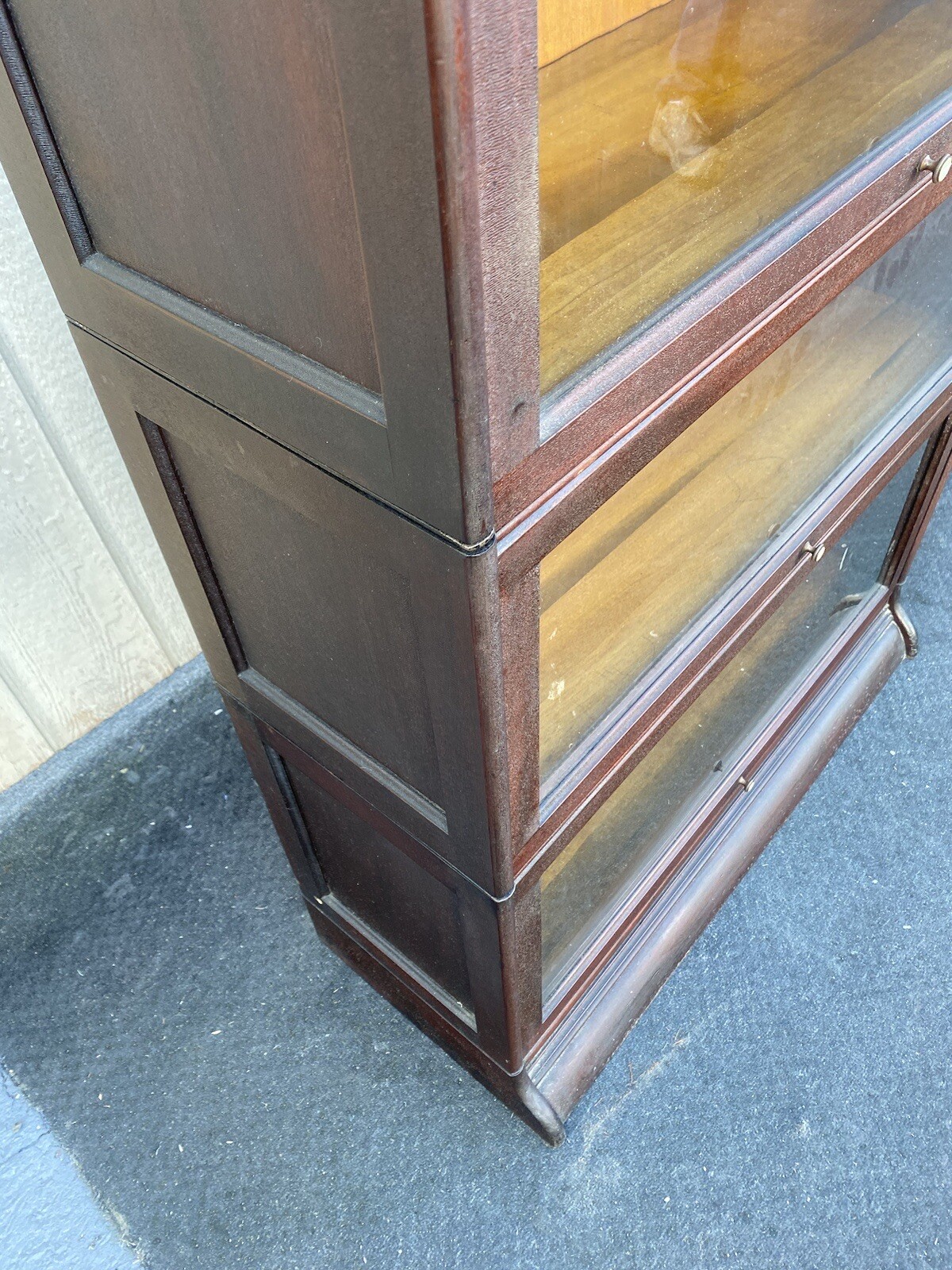64832 Antique Mahogany 3 Section Stacking Barrister Bookcase eBay
