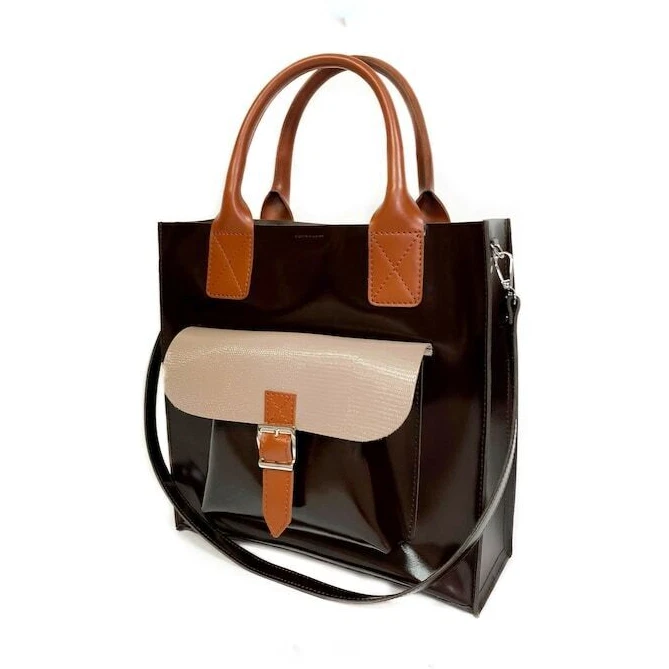 Women's Handbag GENUINE Leather Brown Tote Bag Shoulder Bag