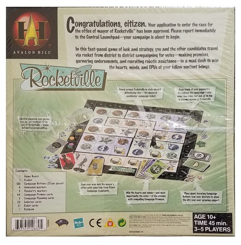 Rocketville; A Rocket-Propelled Race for the Mayor's Office by Avalon Hill - NIB - Picture 3 of 7
