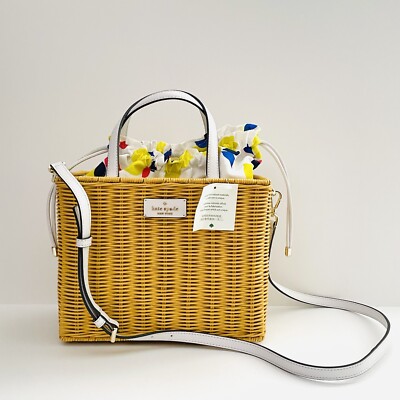 KATE SPADE Wicker Bag Spring Summer Sam Lemon Zest