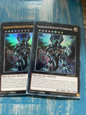 Yugioh 2x Galaxieaugen-Körperpanzer-Photonendrache RA01-DE037 1x SCR & 1xUR