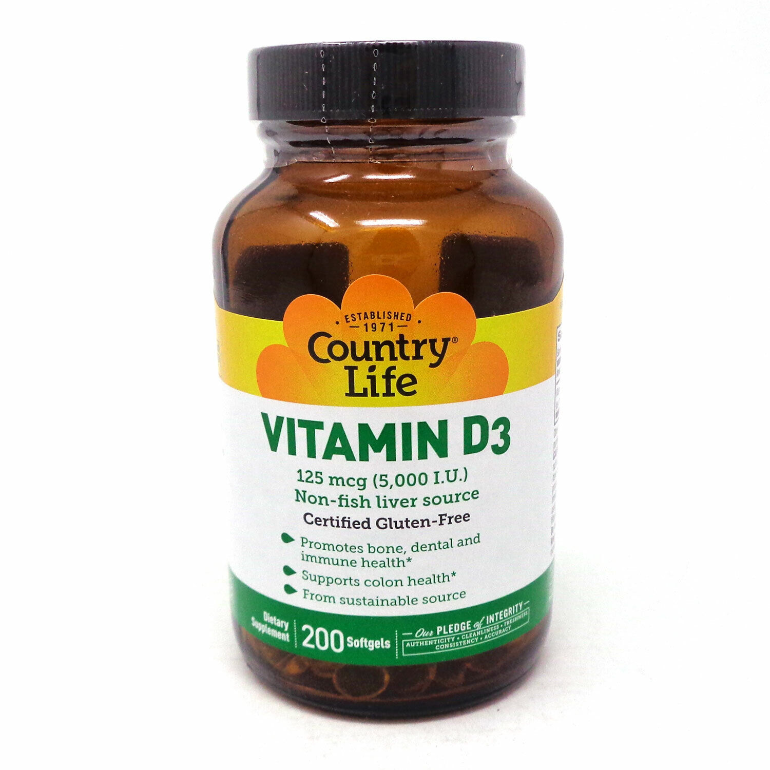 Country Life Vitamin D3 5000 IU  - 200 Softgels
