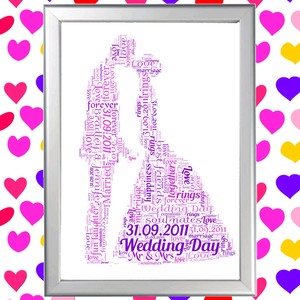 Premier 1er Anniversaire De Mariage Mot Art Souvenir Cadeau Personnalise Pour Lui Ebay