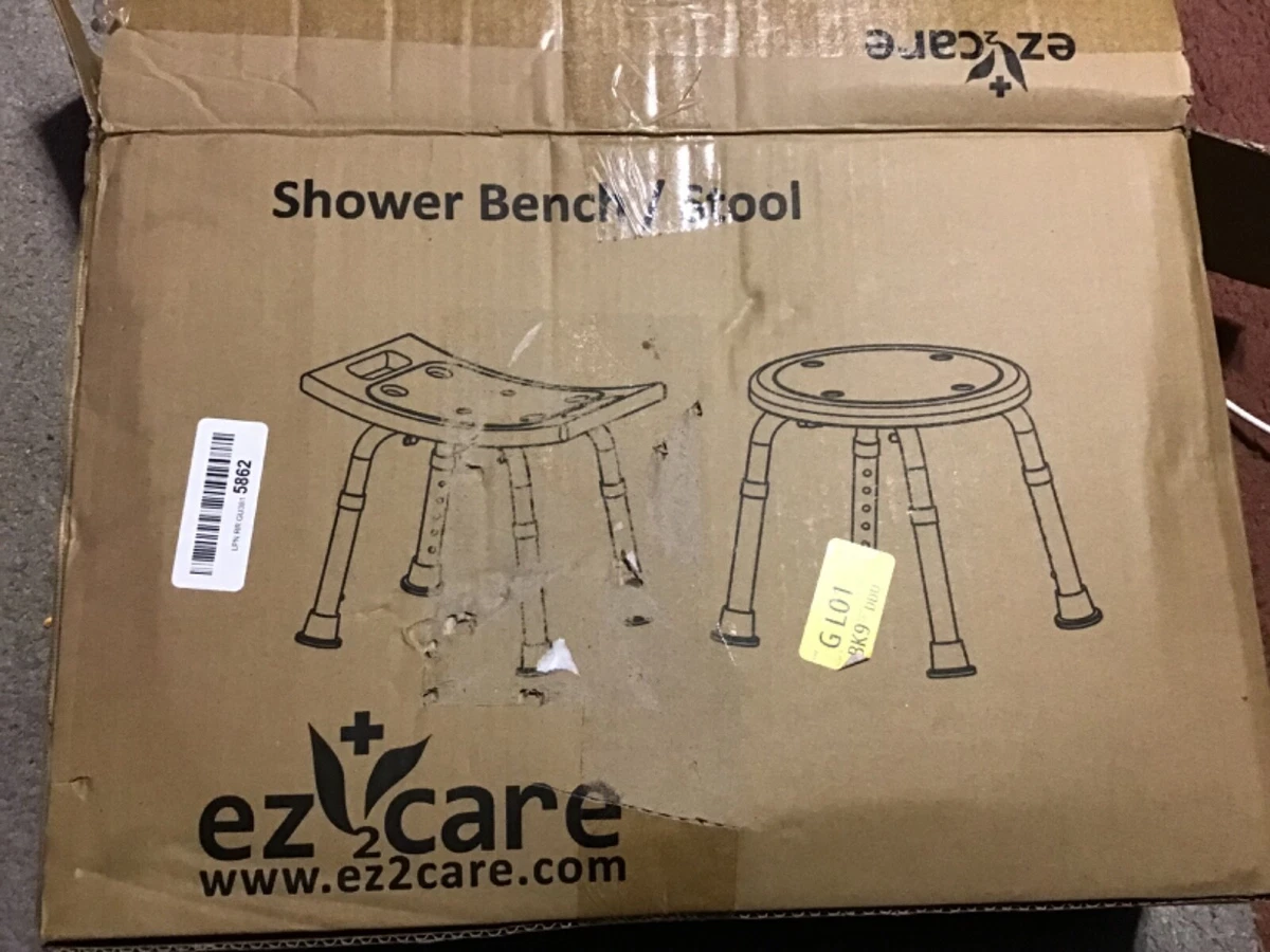 Ez2Care Shower Bench Adjustable Lightweight White 18
