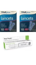 200 TRUE PLUS 30 GAUGE LANCETS And Easy Touch Lancing Device Ejector