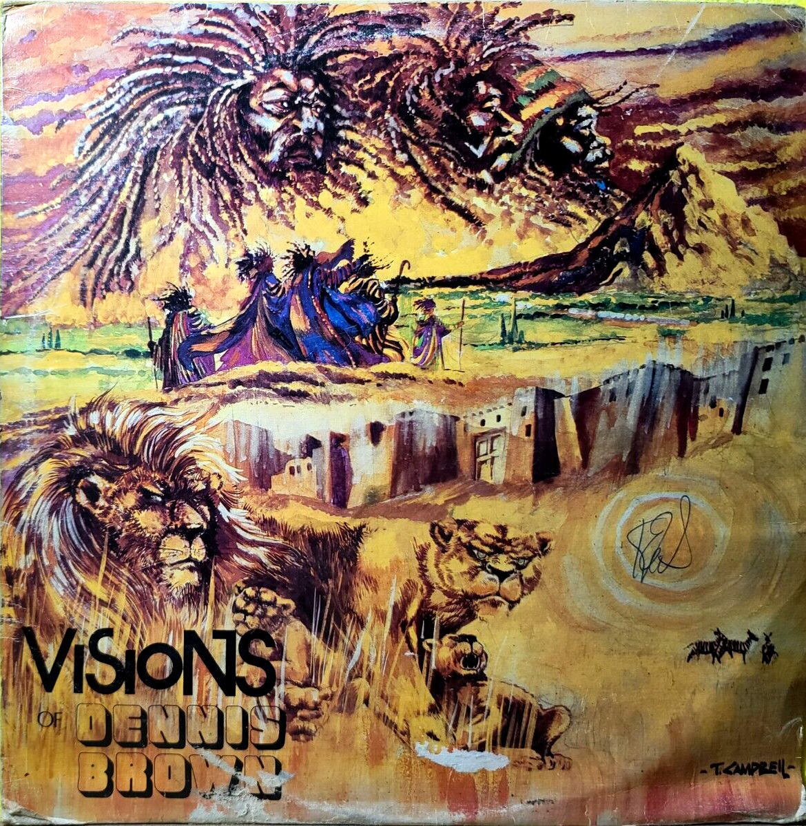 DENNIS BROWN Visions of LP JOE GIBBS DEEP GROOVE JAMAICA IMPORT VINYL G+ JKT VG