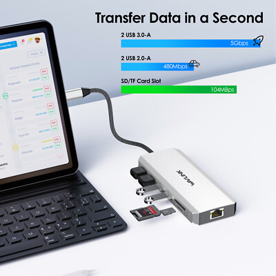 WAVLINK 12-in-1 Triple 4K USB-C Dock w/100W PD, HDMI & Dual DP for MacBook/Dell/
