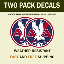 Vintage Inspired American Airlines sticker decals Reproduction of 1934-1945 3.5"