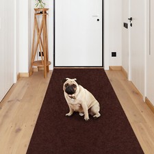Brown Long Hall Runner | Hardwearing Foyer Runner Mat | Non Slip Office Runners