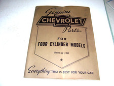 Genuine Chevrolet Parts For Four Cylinder Models July 1 1940 Manual 1916-