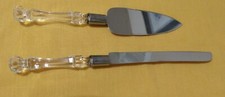 VTG Wedding Cake Knife  Server Set Stainless Steel Clear Acrylic Made In Japan