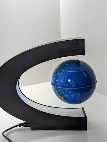 Levitating Floating Spinning Globe WITH Lighted Stand. - Picture 6 of 7