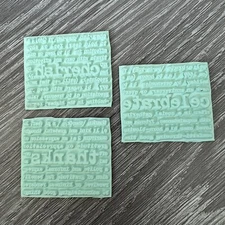 Thanks, Celebrate, Cherish Text Unmounted Rubber Stamps