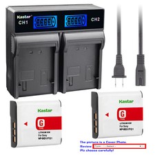 Kastar Battery LCD Rapid Charger for Sony NP-BG1 NP-FG1 Sony Cyber-shot DSC-W50