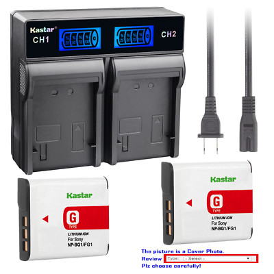 Kastar Battery LCD Rapid Charger for Sony NP-BG1 Sony Cyber-shot DSC-H7 Camera