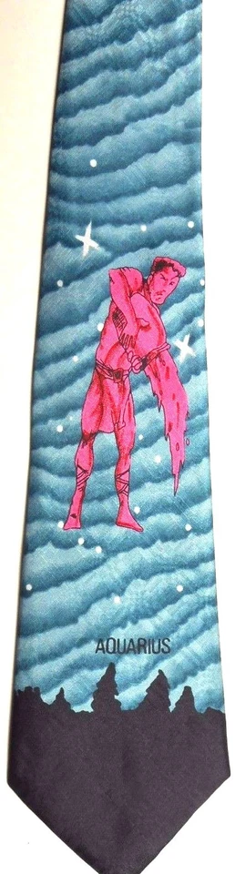 Corbata de poliéster de novedad para hombre A Rogers 58" X 4" Acuario Foto 2 de 4