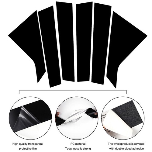 6 piezas para carrocería Chevrolet 2014-2020 postes de pilar ventana puerta borde negro - Imagen 6 de 11