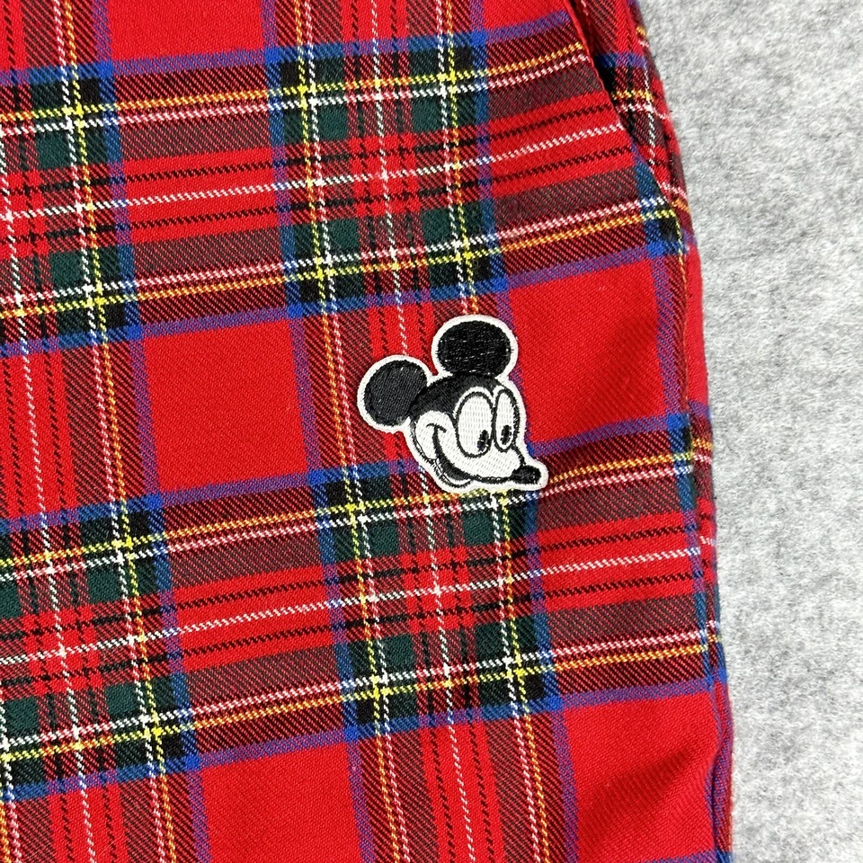 Pantalones cortos Disney X Forever 21 para mujer S rojo tartán a cuadros Mickey Mouse Foto 3 de 4