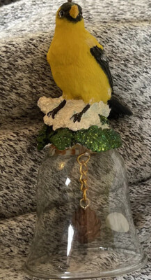 Yellow Bird Bell Christmas Ornament 