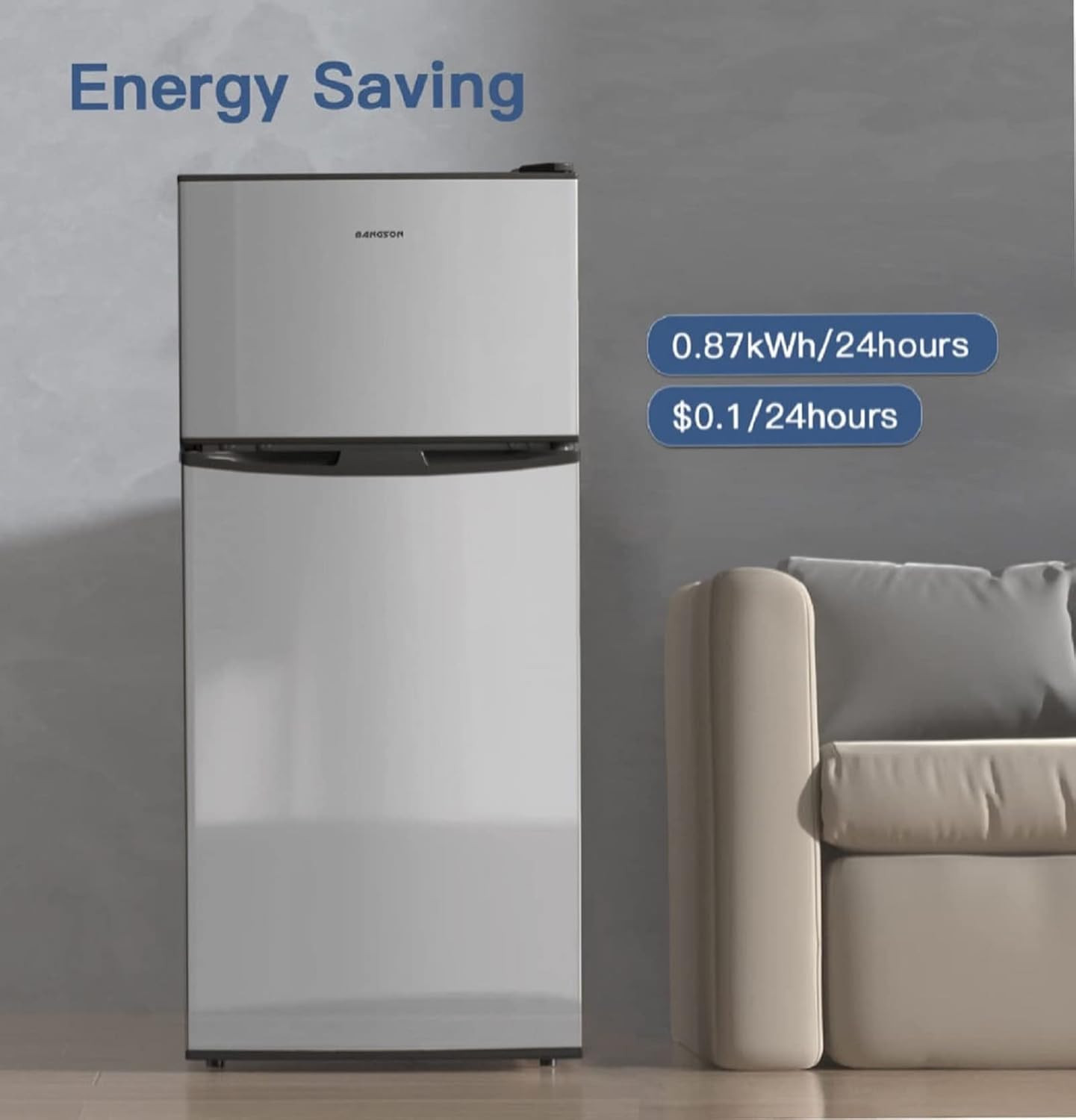 4.0 Cu.Ft Small Refrigerator with Freezer, Small Fridge with Top Freezer, for Ap