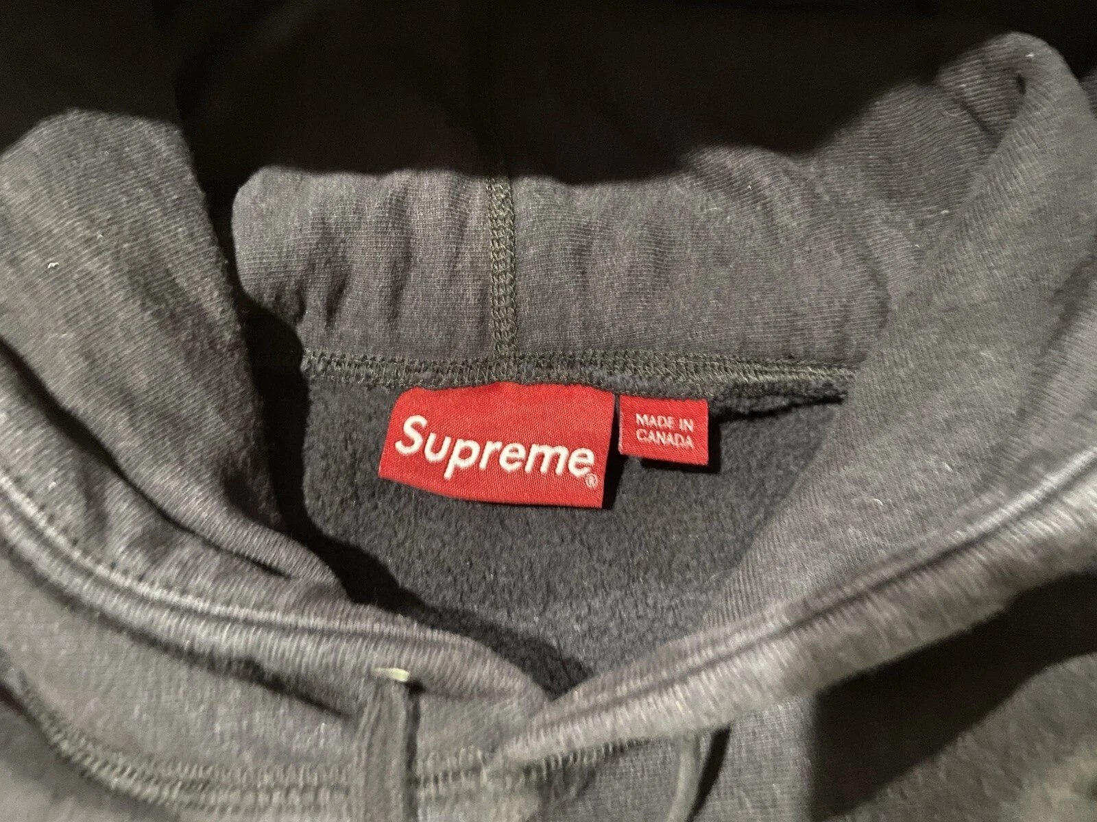 Felpa con cappuccio Supreme Delta logo pullover uomo taglia media nero cotone spesso