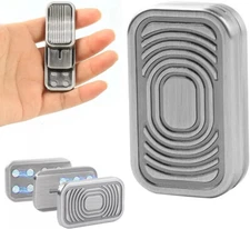 Metal Fidget Toys Magnetic Slider Poker Push Card Stress Relief Toys Silver Gift