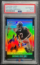 MICHAEL VICK SIGNED 2001 BOWMAN CHROME Rookie Refractor PSA/DNA INSCRIBED /1999