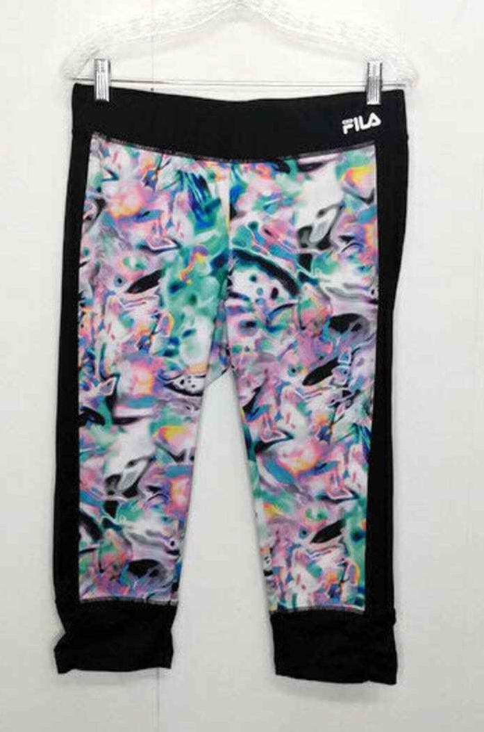 Leggings FILA WM grandi Capri stampa marmorizzata slick olio lounge allenamento yoga corsa